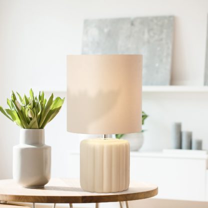 An Image of Phoebe Ceramic Table Lamp - Cream