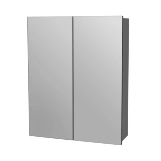 An Image of Double Door Mirrored Bathroom Cabinet - White