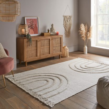 An Image of Kiara Rainbow Rug Cream