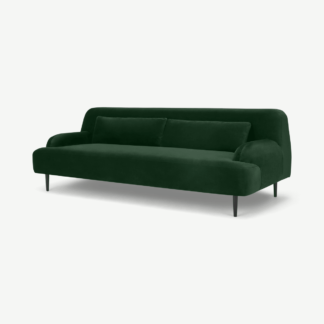 An Image of Giselle 3 Seater Sofa, Moss Green Velvet