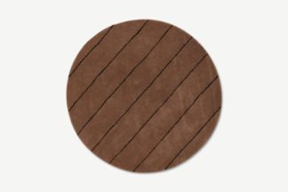 An Image of OYOY Living Design Striped Circle Rug, Choko