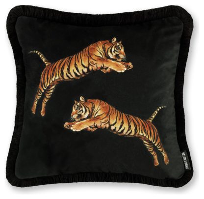 An Image of Paloma Prancing Tigers Cushion - Blossom - 43X43cm