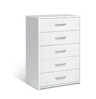 An Image of Argos Home Oslo 5 Drawer Chest - White