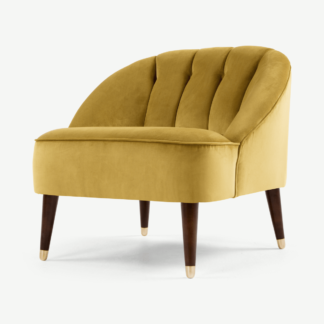 An Image of Margot Accent Armchair, Antique Gold Recycled Velvet