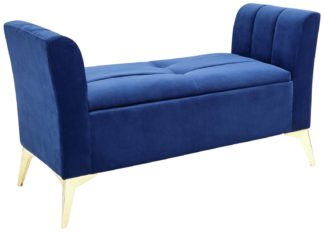 An Image of GFW Pettine Fabric Ottoman Storage Bench - Royal Blue