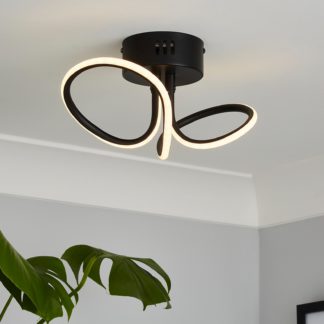 An Image of Holden LED Looped Ceiling Light - Black