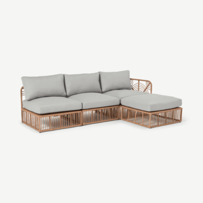 An Image of Nairi Garden Corner Modular Sofa, Light Grey