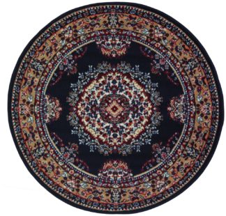 An Image of Homemaker Maestro Traditional Circle Rug - 120X120cm - Navy