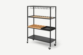 An Image of Tomas 4 Tier Kitchen Storage Unit, Extra Large, Black & Ash Wood