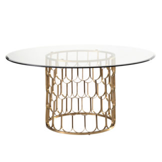 An Image of Pino 6-8 Seat Brass Dining Table