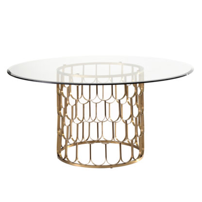 An Image of Pino 6-8 Seat Brass Dining Table