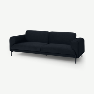 An Image of Orsel 3 Seater Sofa, Twilight Blue Velvet