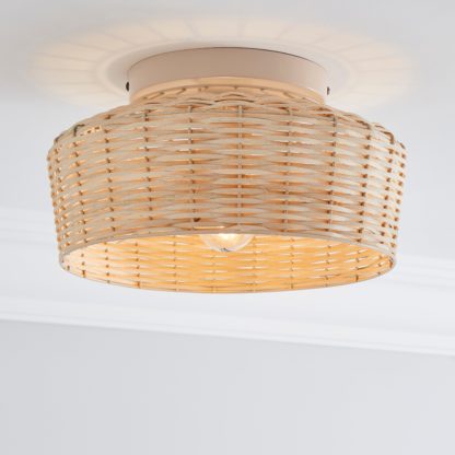 An Image of Ohio 1 Light Flush Ceiling Fitting Brown