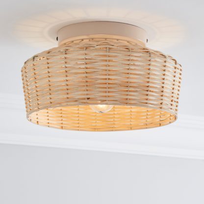 aea2f586b2711c5fa144ca50c0bb23d38f9315b2510491622b17fe40e0610b4c.jpg An Image of Ohio 1 Light Flush Ceiling Fitting Brown