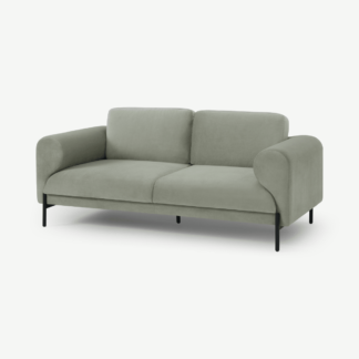 An Image of Orsel 2 Seater Sofa, Sage Green Velvet