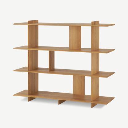 An Image of Norell Low Shelving Unit, Oak