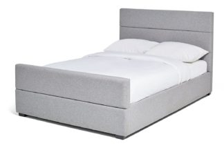 An Image of Habitat Costa Double Ottoman Fabric Bed Frame - Grey
