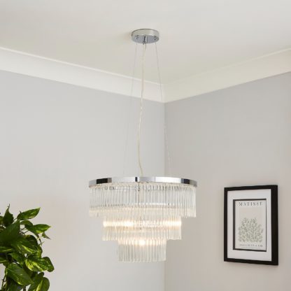 An Image of Highgate 3 Tier Pendant Light - Chrome