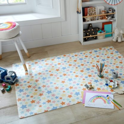 An Image of PractiMat Allegra Stars Vinyl Mat MultiColoured