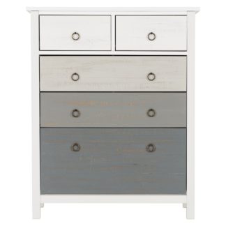 An Image of Vermount 5 Drawer Chest White and Grey