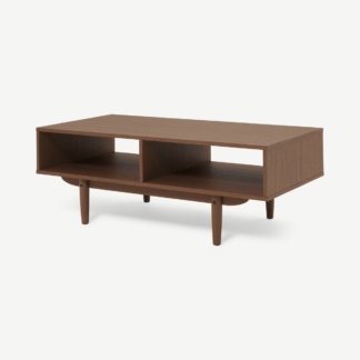 An Image of Asger Storage Coffee Table, Dark Stain Oak Effect