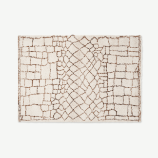 An Image of Kafu Berber-Style Rug, Large 160 x 230 cm, Off-White & Terracotta