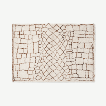 An Image of Kafu Berber-Style Rug, Large 160 x 230 cm, Off-White & Terracotta