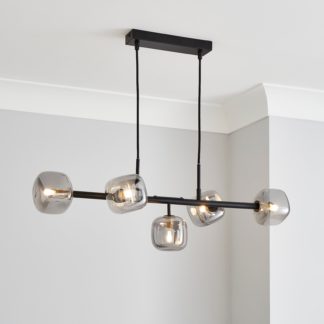 An Image of Elements Tollose 5 Light Ceiling Fitting Black