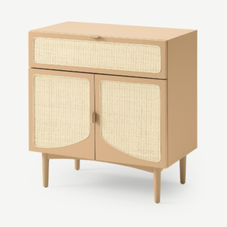 An Image of Emmi Compact Sideboard, Light Caramel & Rattan