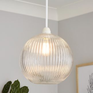 An Image of Hannah Ribbed Glass Easy Fit Shade