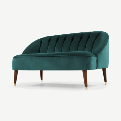 An Image of Margot 2 Seater Sofa, Teal Recycled Velvet