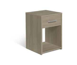 An Image of Argos Home Oslo 1 Drawer Bedside Table - Grey Oak Effect