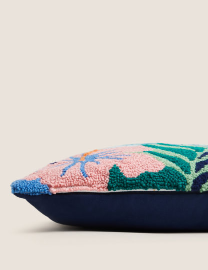 An Image of M&S Tropical Embroidered Bolster Cushion
