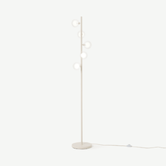 An Image of Masako LED Floor Lamp, Ivory & Clear Glass