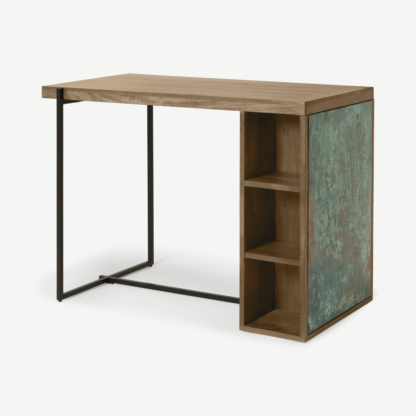 An Image of Morland Bar Table with Storage, Mango Wood & Patina