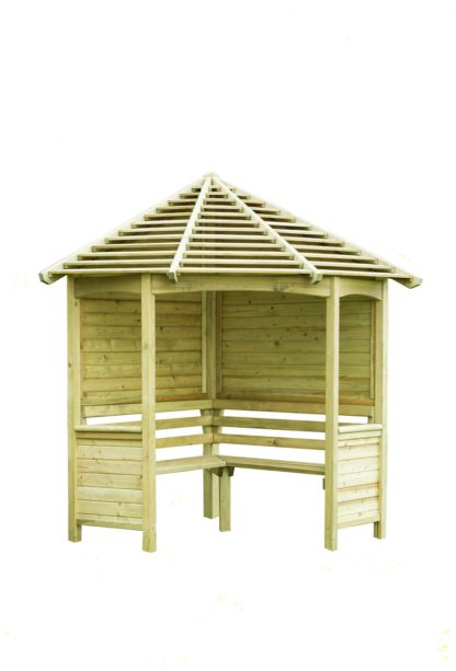 An Image of Forest Garden Venetian 1 Seater Corner Arbour