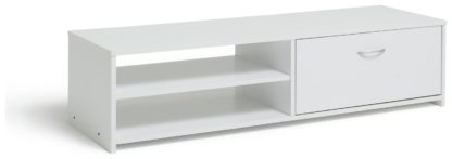 An Image of Habitat Squares 1 Drawer TV Unit - White