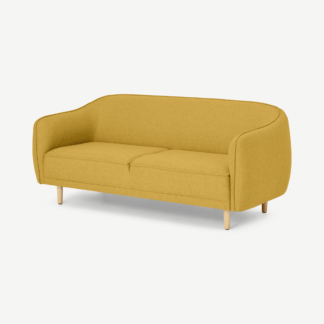An Image of Haring 3 Seater Sofa, Orleans Yellow Weave
