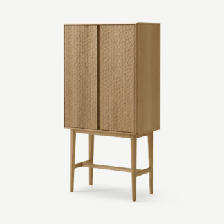 An Image of Abbon Tall Storage Cabinet, Textured Oak