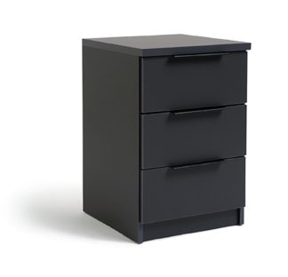 An Image of Argos Home Hallingford 3 Drawer Bedside Table - Anthracite