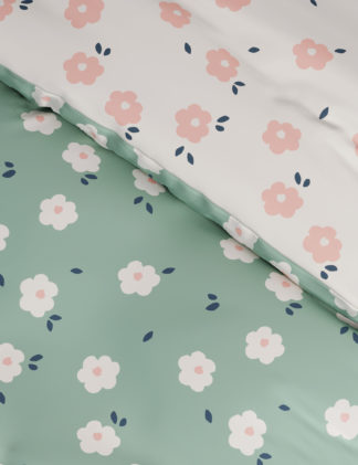 An Image of M&S Cotton Blend Floral Bedding Set