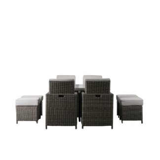 An Image of Granville Grey 8 Seater Cube Set Grey