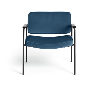 An Image of Habitat Molly Velvet Chair - Navy