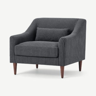 An Image of Herton Armchair, Dark Grey Striped Recycled Safi