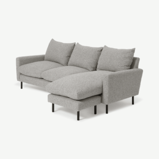 An Image of Russo Chaise End Sofa, Grey Recycled Weave