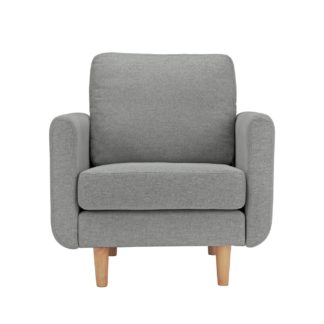 An Image of Habitat Remi Fabric Armchair in a Box - Light Grey