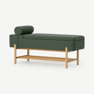 An Image of Assim Storage Bench, Darby Green & Oak