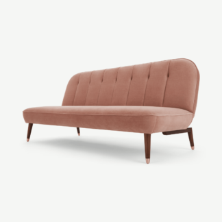 An Image of Margot Click Clack Sofa Bed, Blossom Pink Recycled Velvet