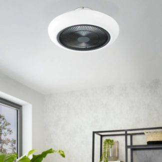 An Image of EGLO Sayulita Ceiling Fan - White & Black