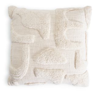An Image of Habitat Tufted Cotton Cushion - Cream - 43x43cm